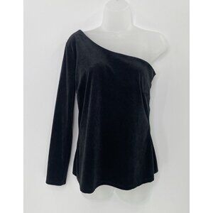 Kaileigh Women’s Single Shoulder Black Fitted Blouse Size Medium Made In‎ USA